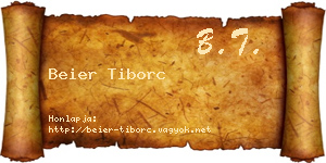 Beier Tiborc névjegykártya